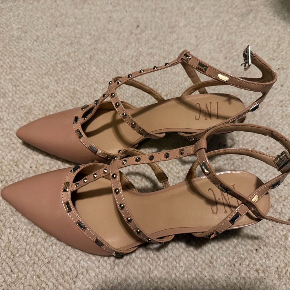 INC International Concepts Blush Studded Heels